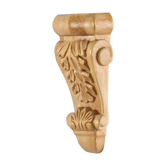 Low Profile Acanthus Wood Corbel, 2-3/4" x 1-3/8" x 6"