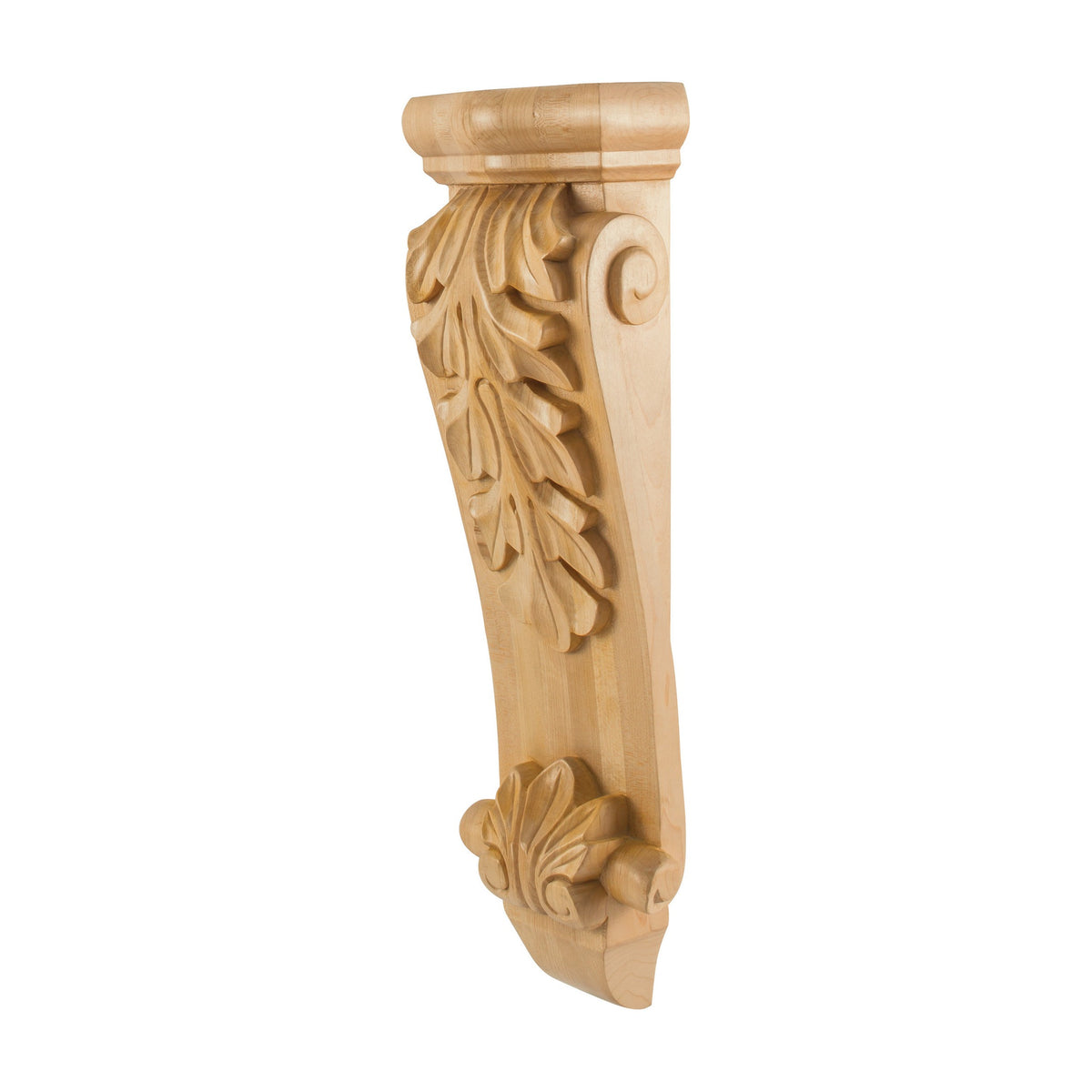 Low Profile Acanthus Wood Corbel, 7" x 3-3/4" x 22"