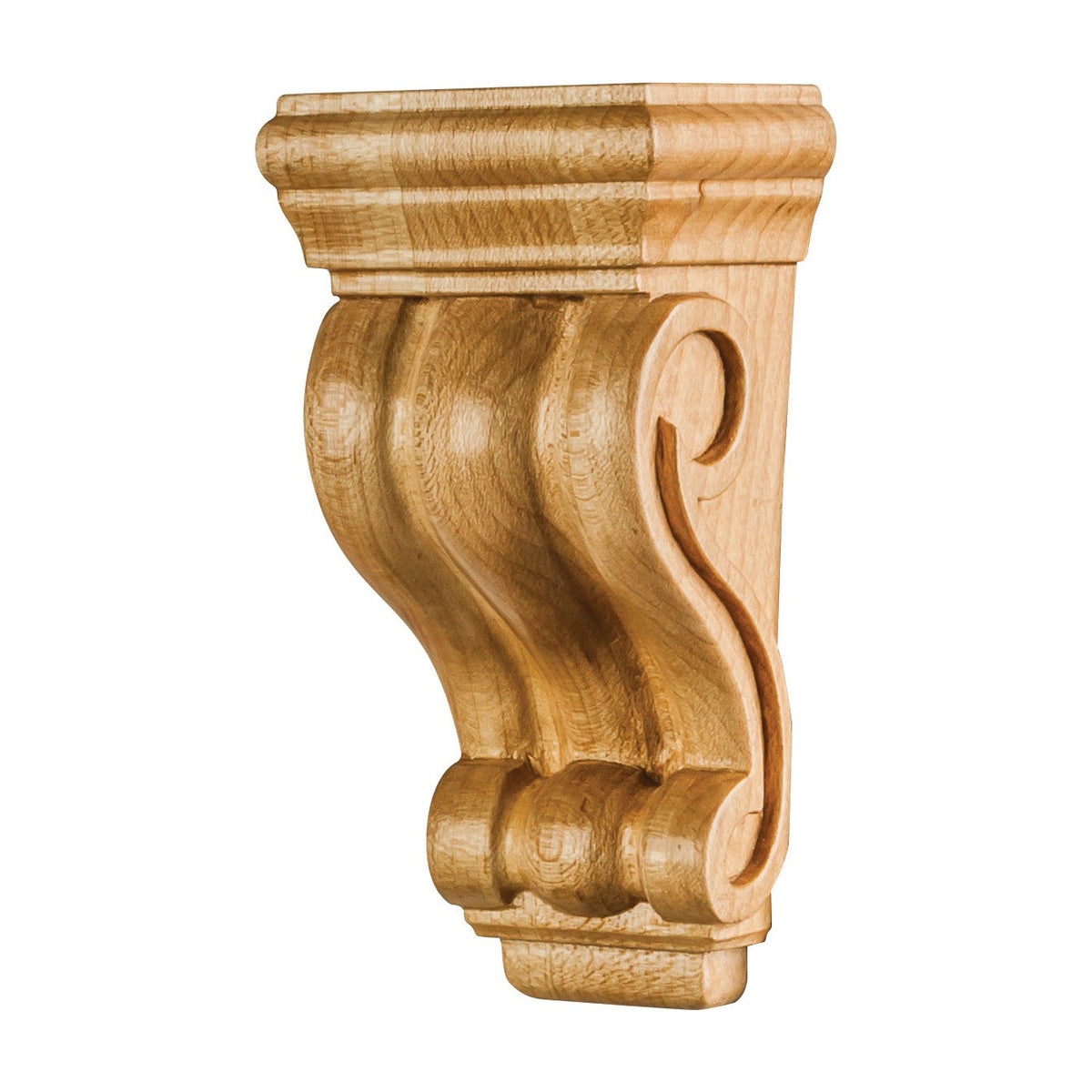 Low Profile Scrolled Wood Corbel, 2" x 1-7/16" x 4"