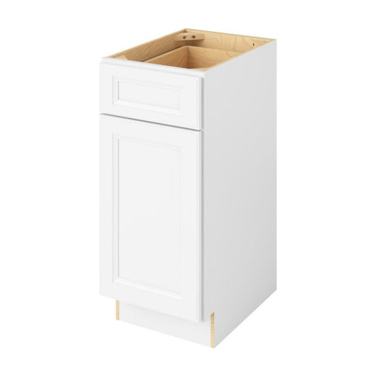 Maui 15" Freestanding Bathroom Vanity Side Cabinet with Door and Drawer, Polar White