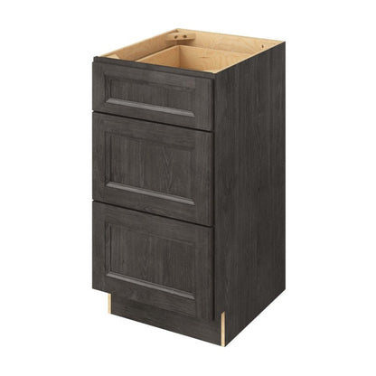 Maui 18" Three Drawer Base Freestanding Bathroom Vanity Side Cabinet, Slate