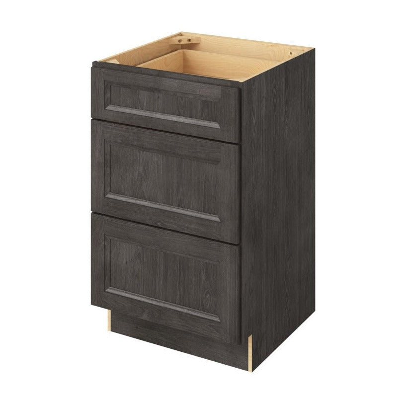Maui 21" Three Drawer Base Freestanding Bathroom Vanity Side Cabinet, Slate