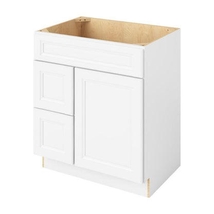 Maui 30" Sink Base with Left Drawers Freestanding Bathroom Vanity, Polar White