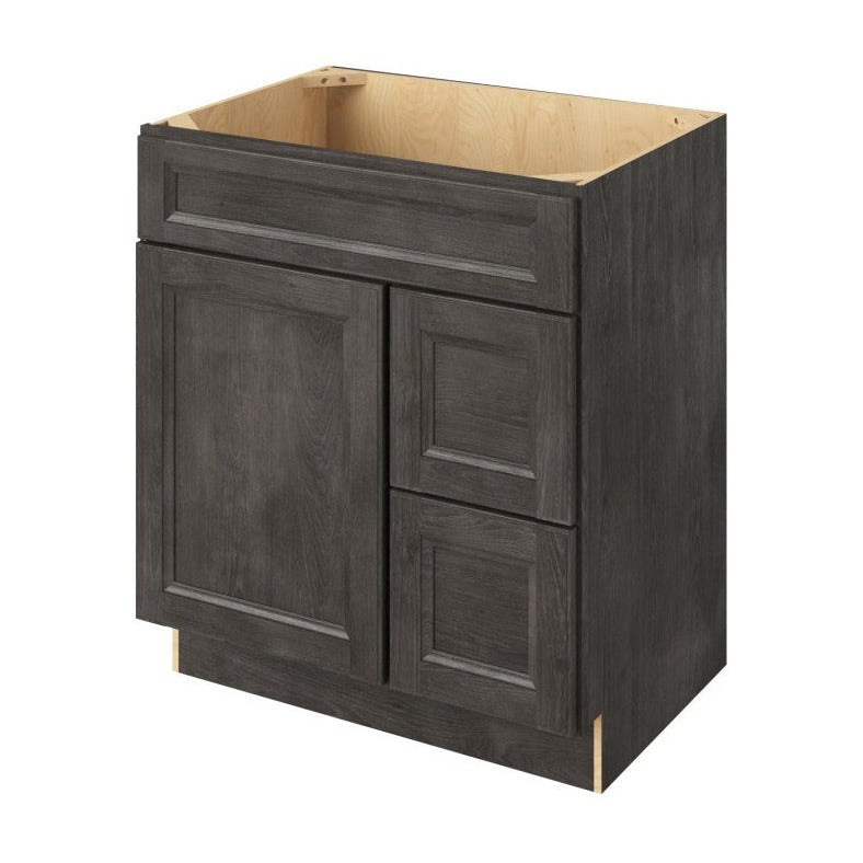 Maui 30" Sink Base with Right Drawers Freestanding Bathroom Vanity, Slate