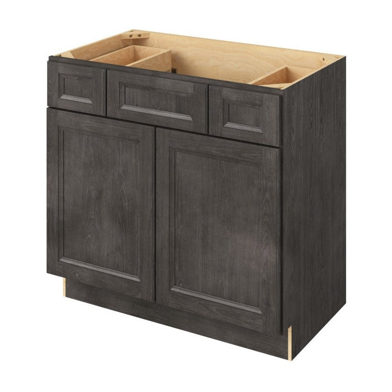 Maui 36" Single Sink Base with Side Drawers Freestanding Bathroom Vanity, Slate