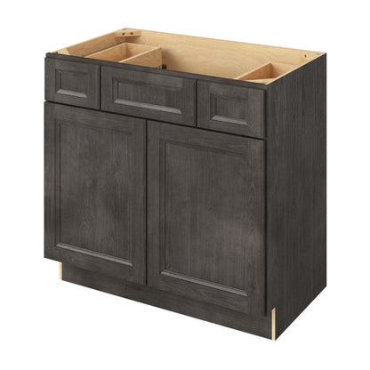 Maui 36" Single Sink Base with Side Drawers Freestanding Bathroom Vanity, Slate