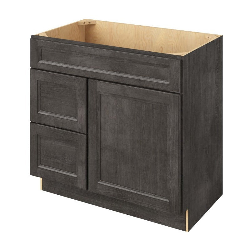 Maui 36" Sink Base with Left Drawers Freestanding Bathroom Vanity, Slate