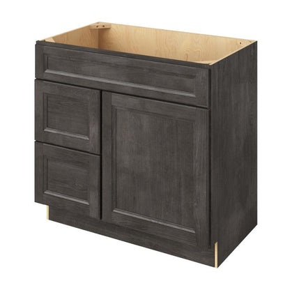 Maui 36" Sink Base with Left Drawers Freestanding Bathroom Vanity, Slate