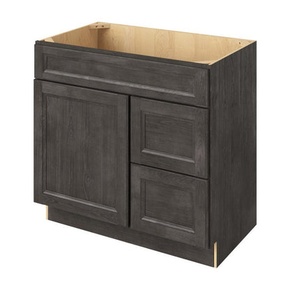 Maui 36" Sink Base with Right Drawers Freestanding Bathroom Vanity, Slate