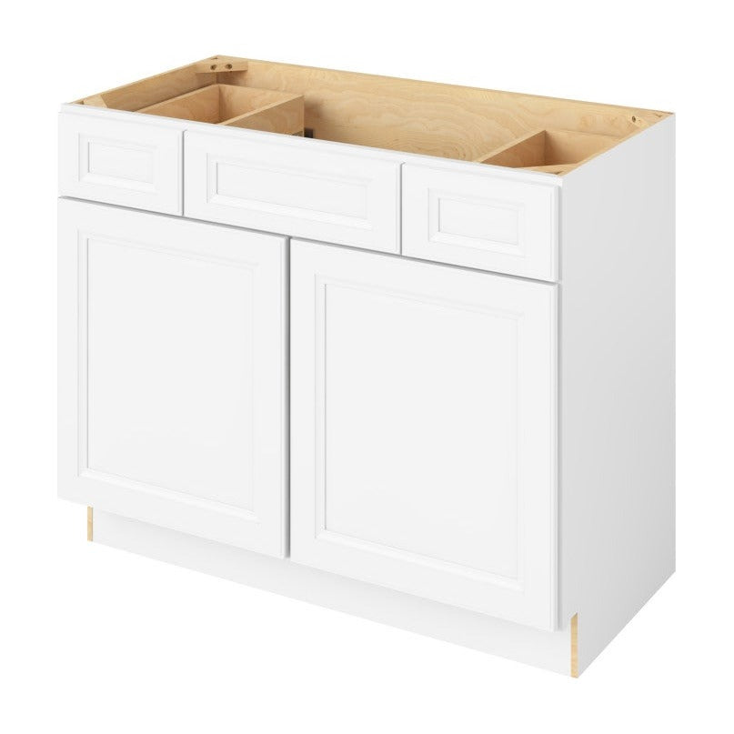 Maui 42" Single Sink Base with Side Drawers Freestanding Bathroom Vanity, Polar White
