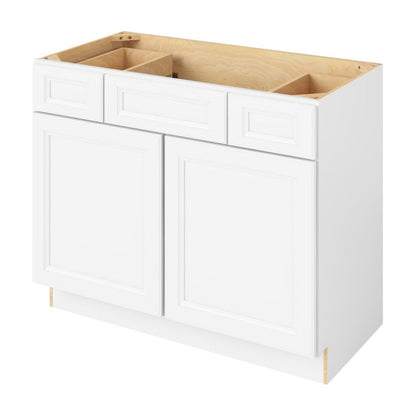 Maui 42" Single Sink Base with Side Drawers Freestanding Bathroom Vanity, Polar White