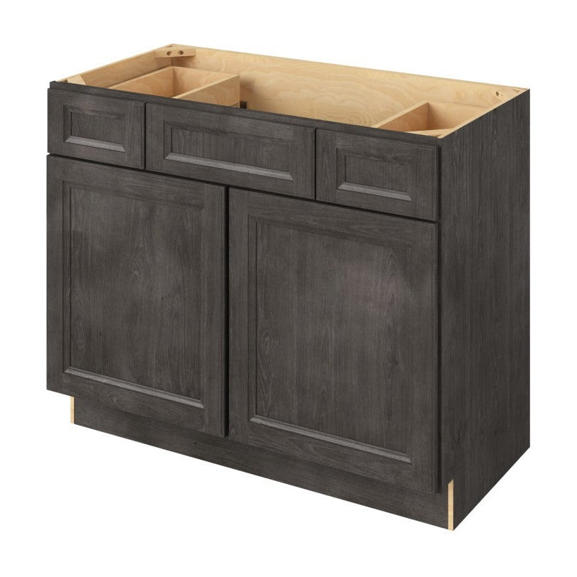 Maui 42" Single Sink Base with Side Drawers Freestanding Bathroom Vanity, Slate