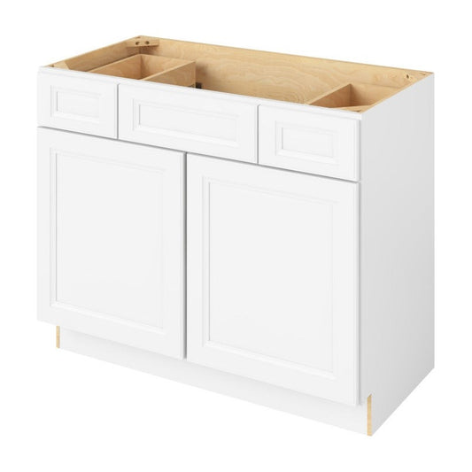 Maui 48" Single Sink Base with Side Drawers Freestanding Bathroom Vanity, Polar White