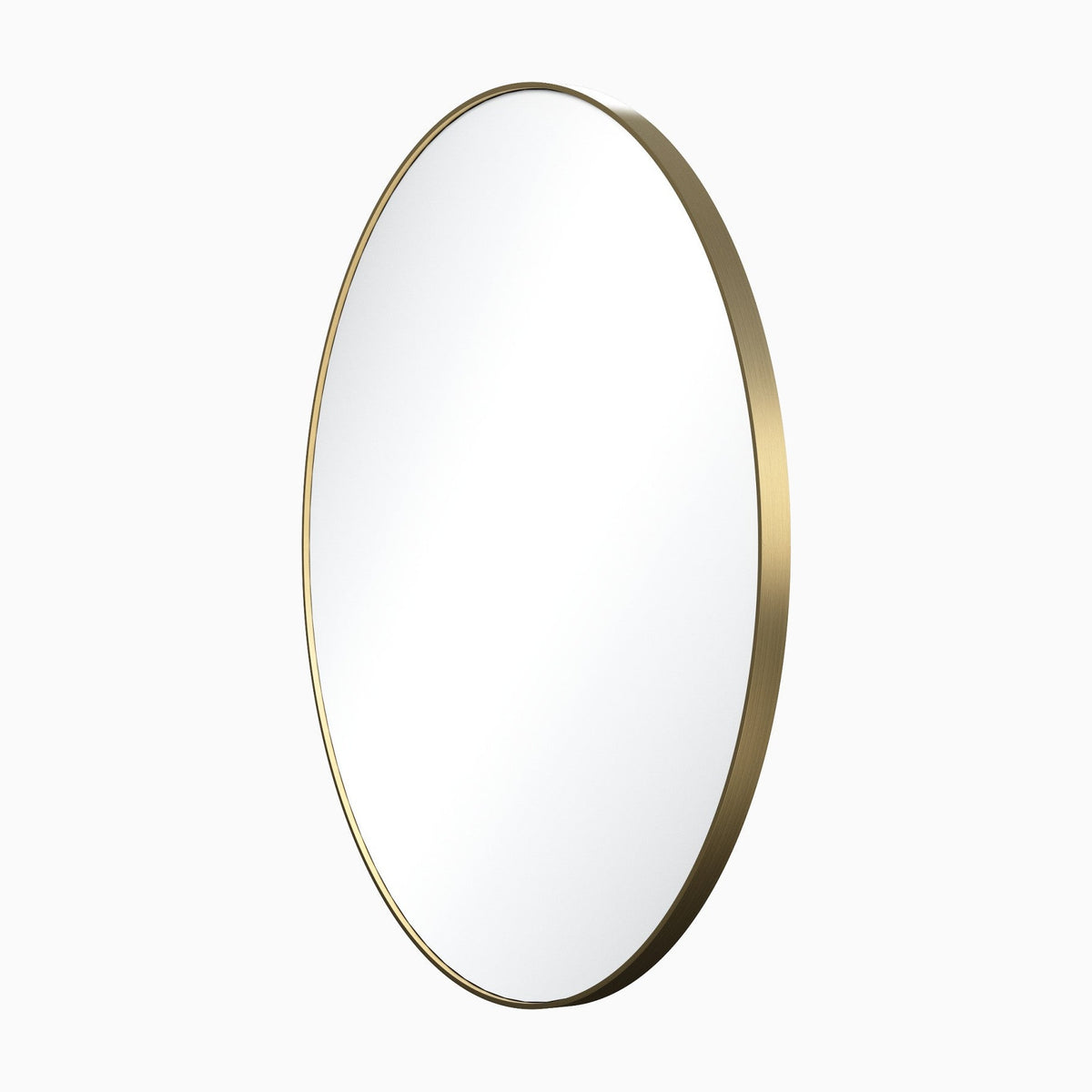Metal Frame Round Mirror, Satin Bronze, alternate view