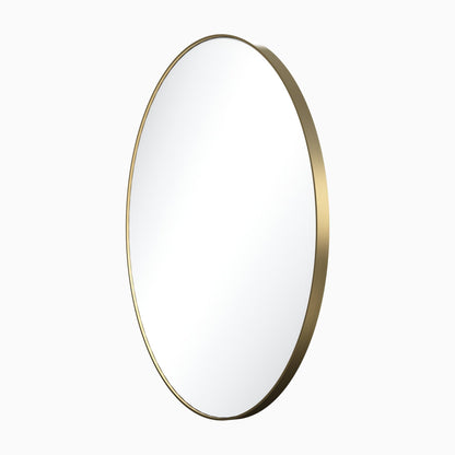 Metal Frame Round Mirror, Satin Bronze, alternate view