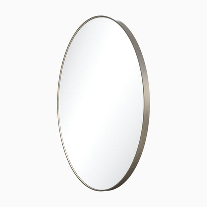 Metal Frame Round Mirror, Satin Nickel, alternate view