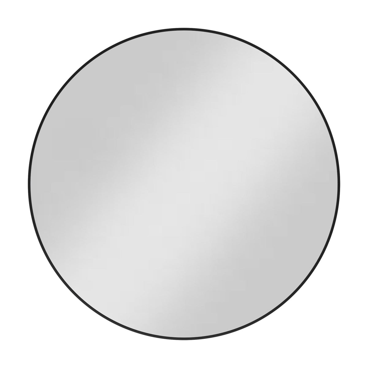 Metal Frame Round Mirror, 30" Diameter, Matte Black