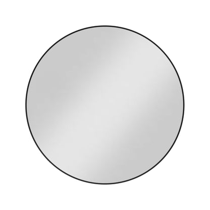 Metal Frame Round Mirror, 30" Diameter, Matte Black