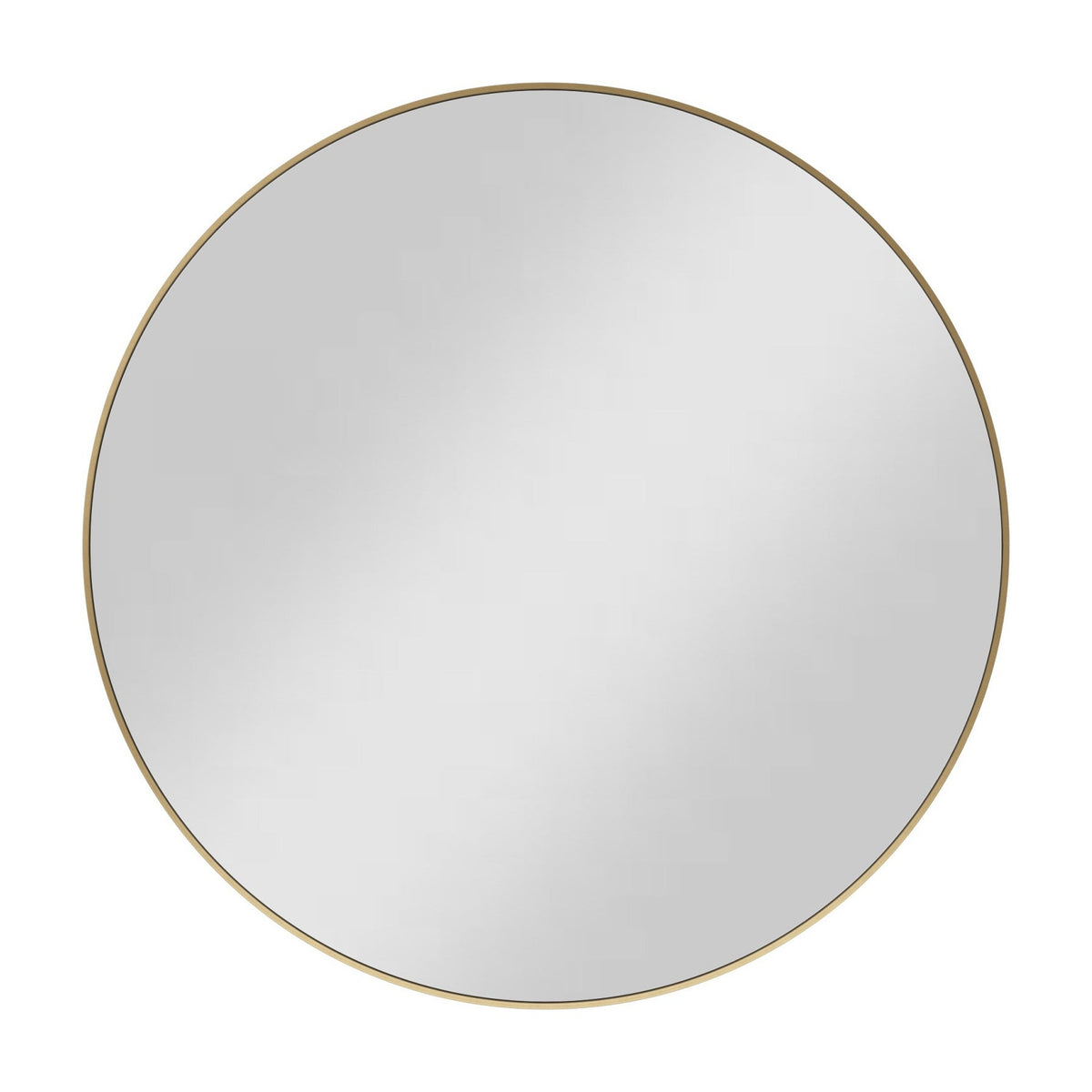 Metal Frame Round Mirror, 30" Diameter, Satin Bronze