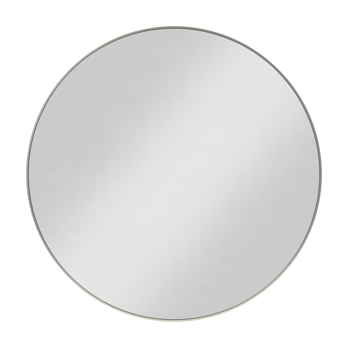 Metal Frame Round Mirror, 30" Diameter, Satin Nickel