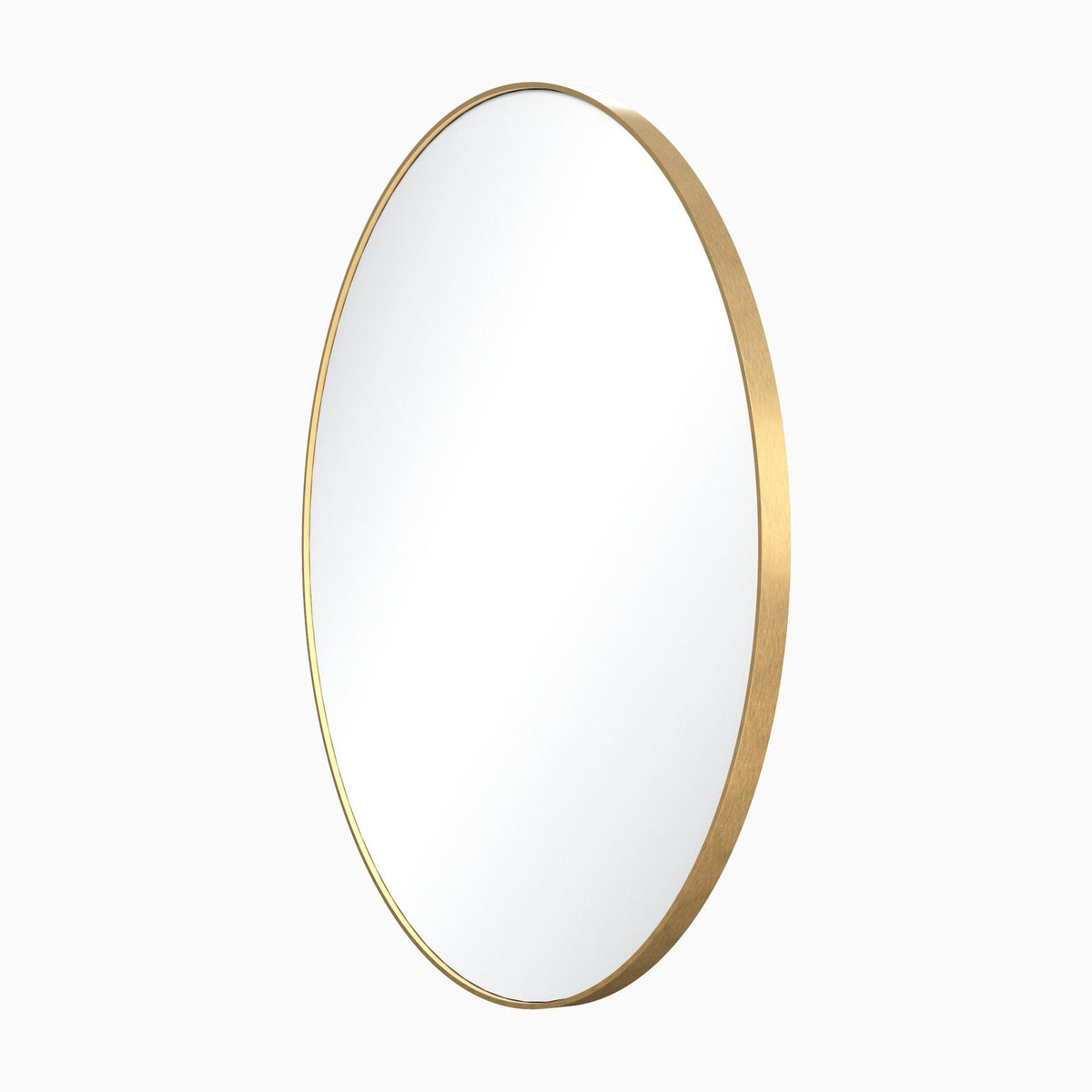 Metal Frame Round Mirror, Brushed Gold, alternate view