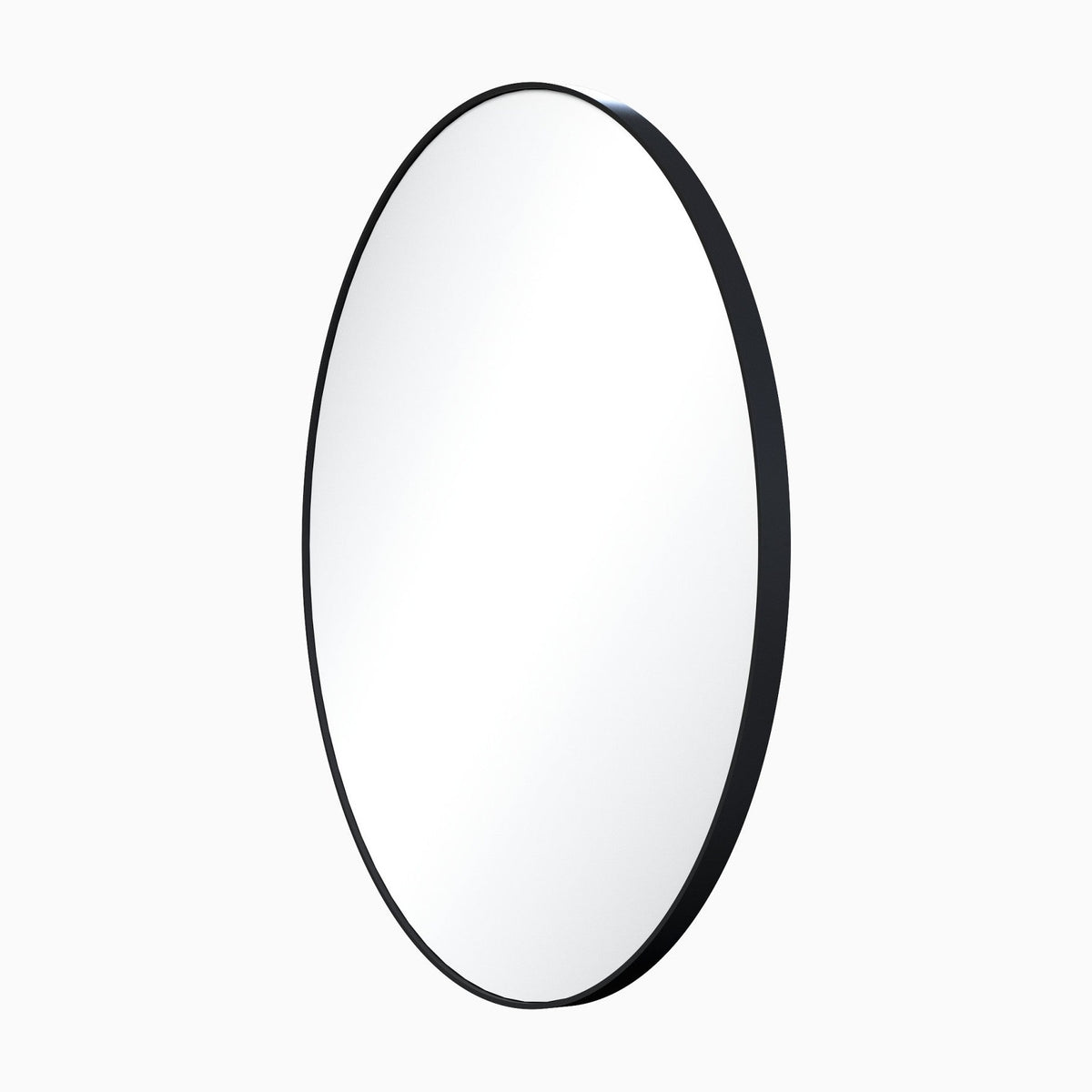 Metal Frame Round Mirror, Matte Black, alternate view
