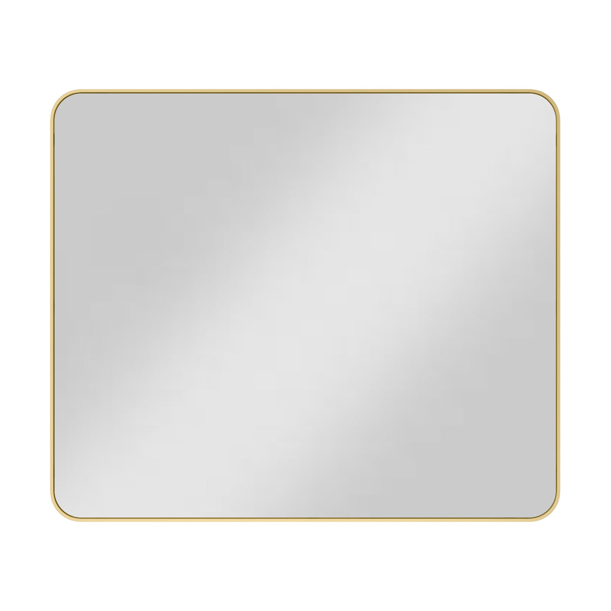 Metal Frame Rounded Rectangle Mirror, 33" W x 28" H, Brushed Gold