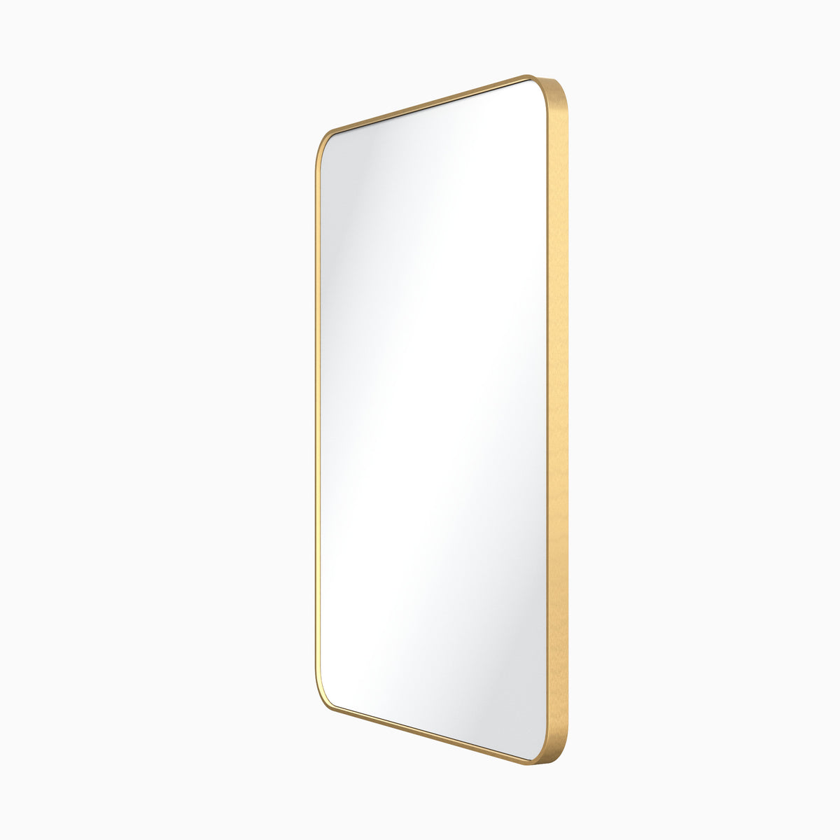 Metal Frame Rounded Rectangle Mirror, Brushed Gold, alternate view