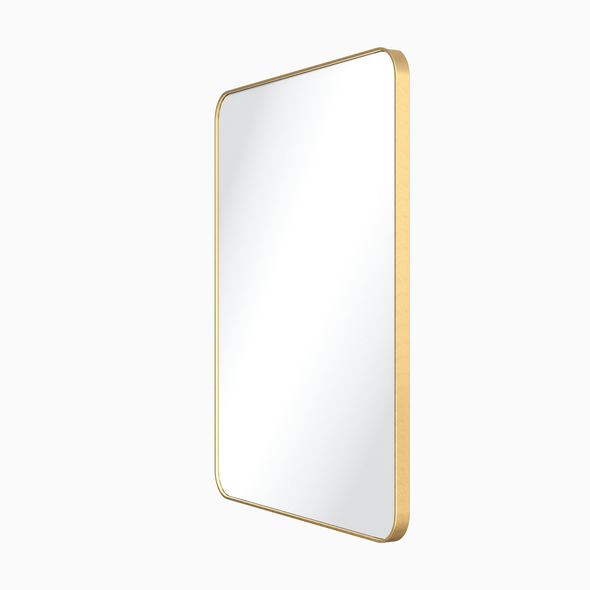 Metal Frame Rounded Rectangle Mirror, Brushed Gold, alternate view
