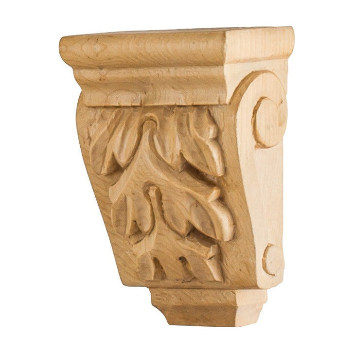 Mini Acanthus Wood Corbel, 3" x 1-3/4" x 4-1/4"