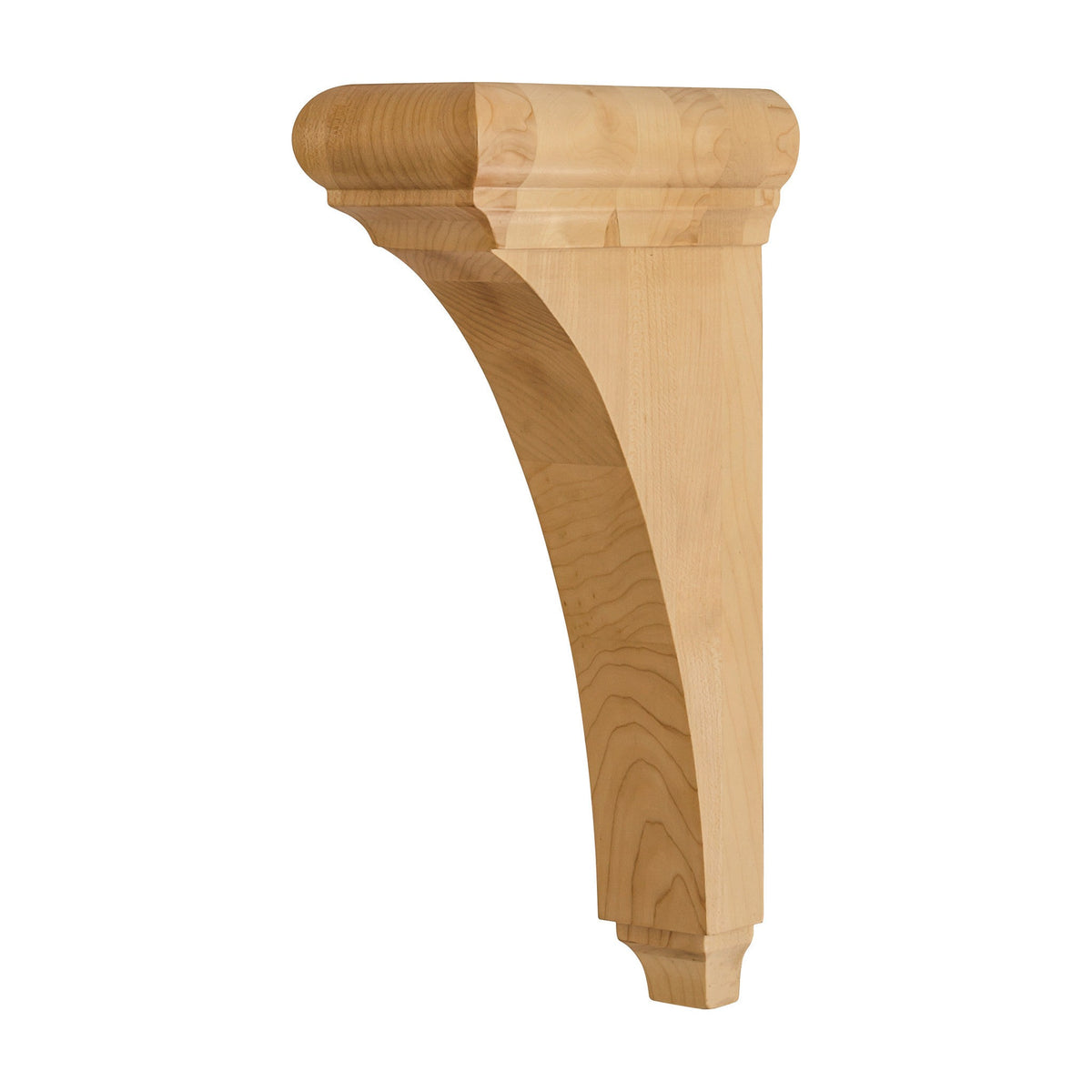Minimalist Wood Corbel with Bullnose Cap and Cove, 3" x 6-1/2" x 12"