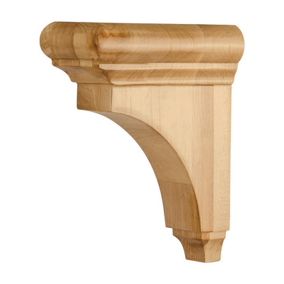 Minimalist Wood Corbel with Bullnose Cap and Reveal, 3" x 6-1/2" x 8"