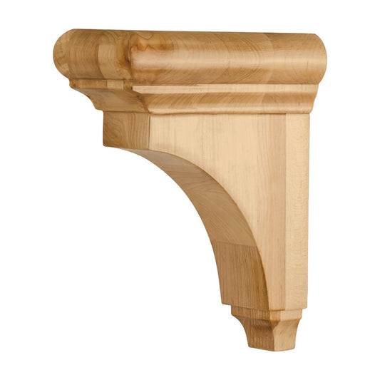 Minimalist Wood Corbel with Bullnose Cap and Reveal, 3" x 6-1/2" x 8"