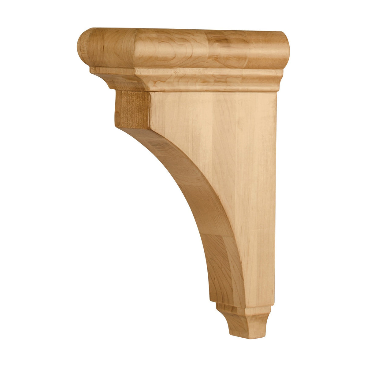 Minimalist Wood Corbel with Bullnose Cap and Reveal, 3" x 6-1/2" x 10"