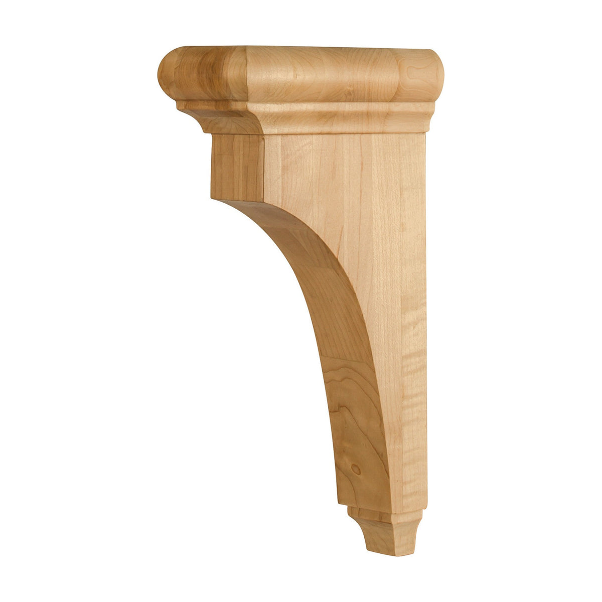 Minimalist Wood Corbel with Bullnose Cap and Reveal, 3" x 6-1/2" x 12"