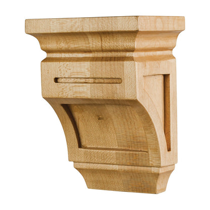 Mission Wood Corbel, 3" x 2" x 4", Carved Band