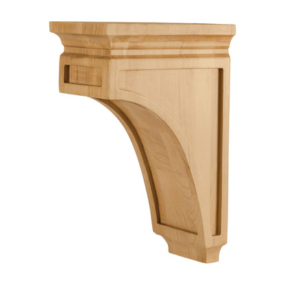 Mission Wood Corbel, 5" x 8" x 12", Carved Band