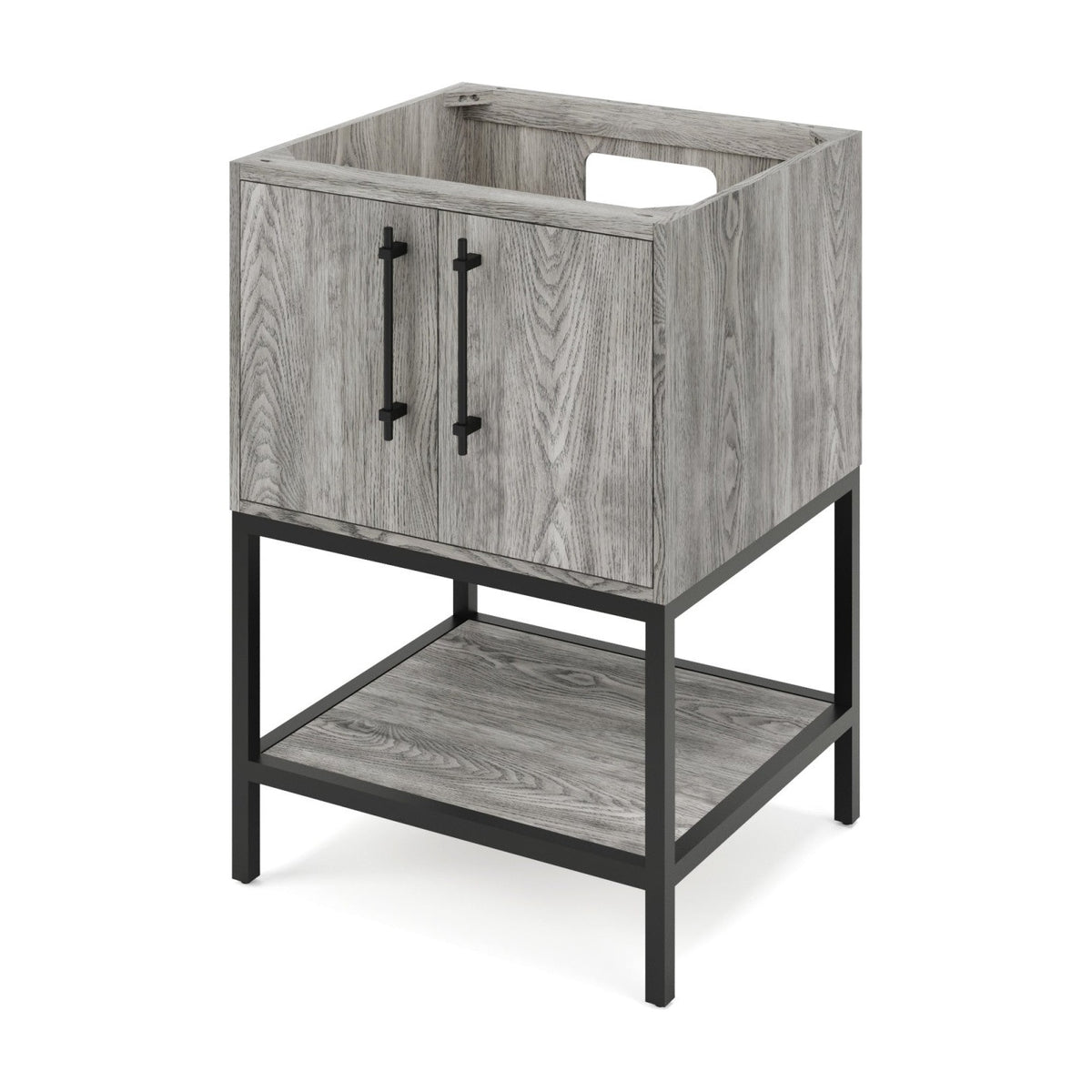 Pascal 24" Single Bowl Freestanding Bathroom Vanity, Weathered Grey