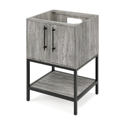Pascal 24" Single Bowl Freestanding Bathroom Vanity, Weathered Grey