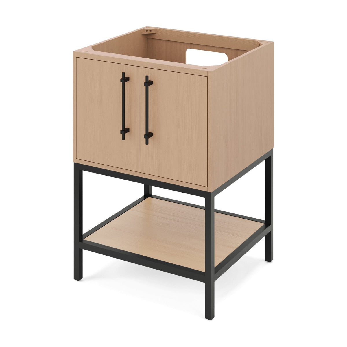 Pascal 24" Single Bowl Freestanding Bathroom Vanity, Natural Oak