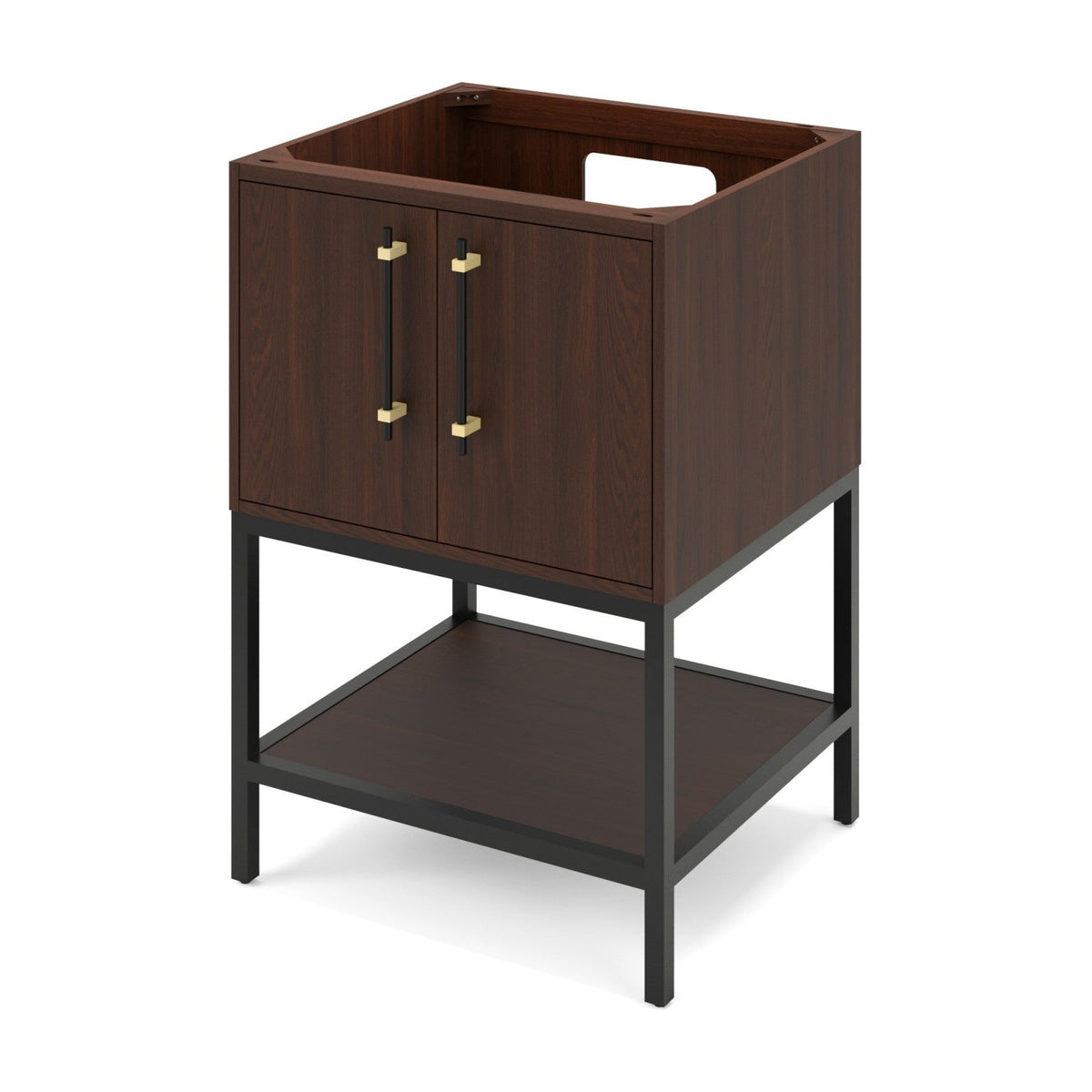 Pascal 24" Single Bowl Freestanding Bathroom Vanity, Dark Walnut