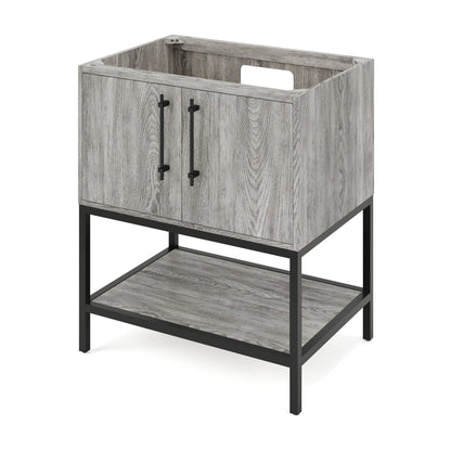 Pascal 30" Single Bowl Freestanding Bathroom Vanity, Weathered Grey