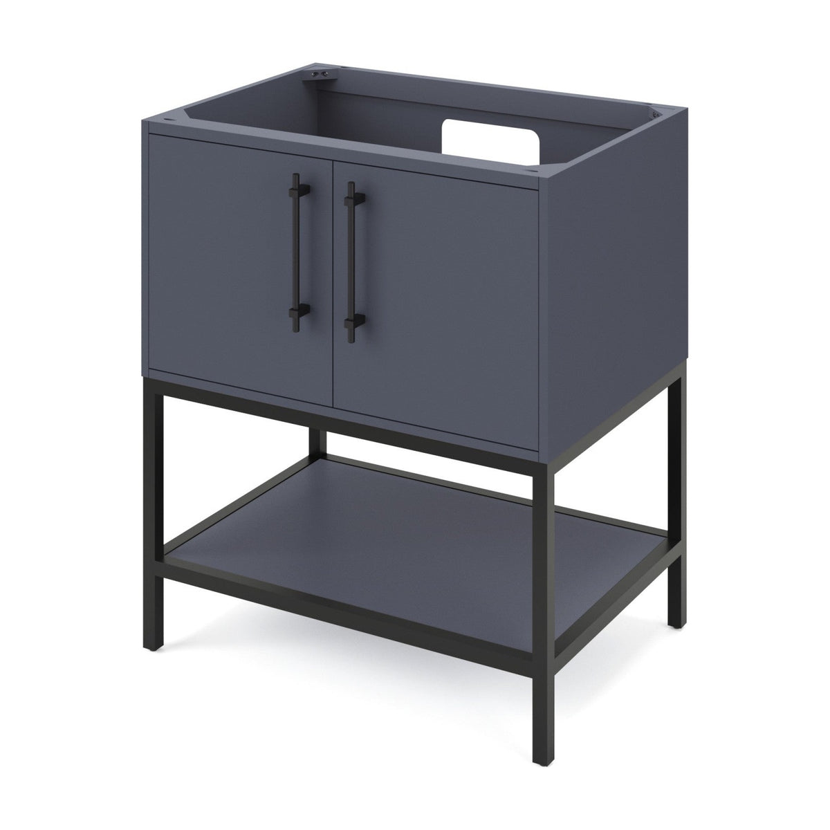 Pascal 30" Single Bowl Freestanding Bathroom Vanity, Blue Steel