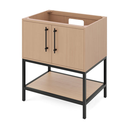 Pascal 30" Single Bowl Freestanding Bathroom Vanity, Natural Oak