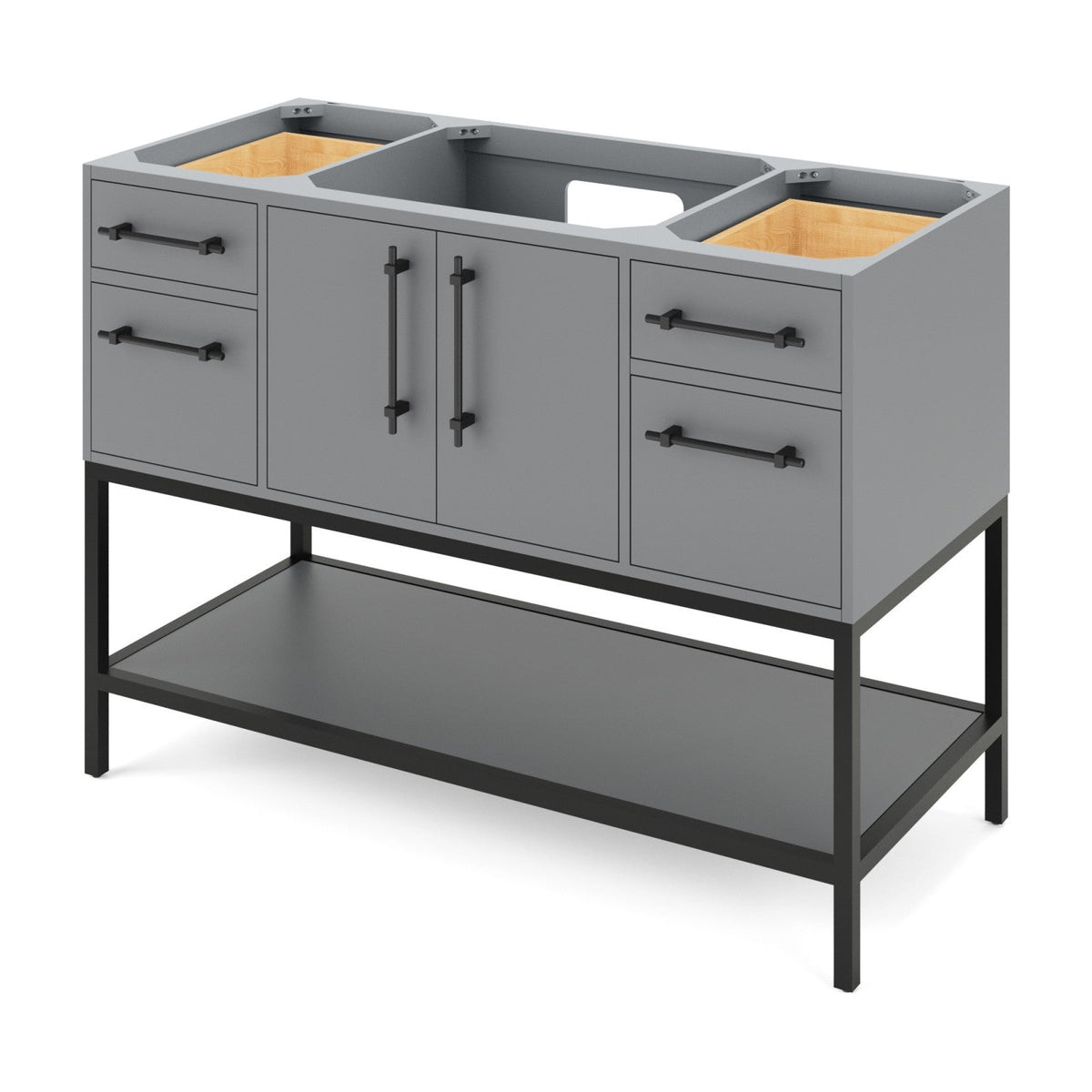 Pascal 48" Single Bowl Freestanding Bathroom Vanity, Grey