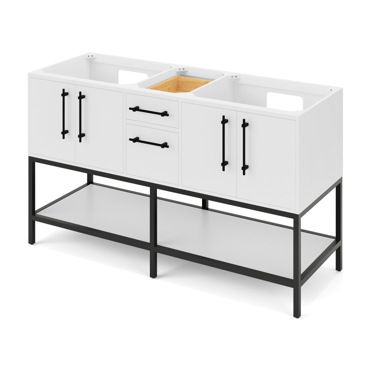 Pascal 60" Double Bowl Freestanding Bathroom Vanity, White