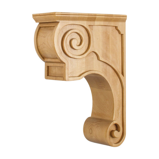 Plain Design Wood Corbel, 3-3/8" x 8" x 11-3/4"