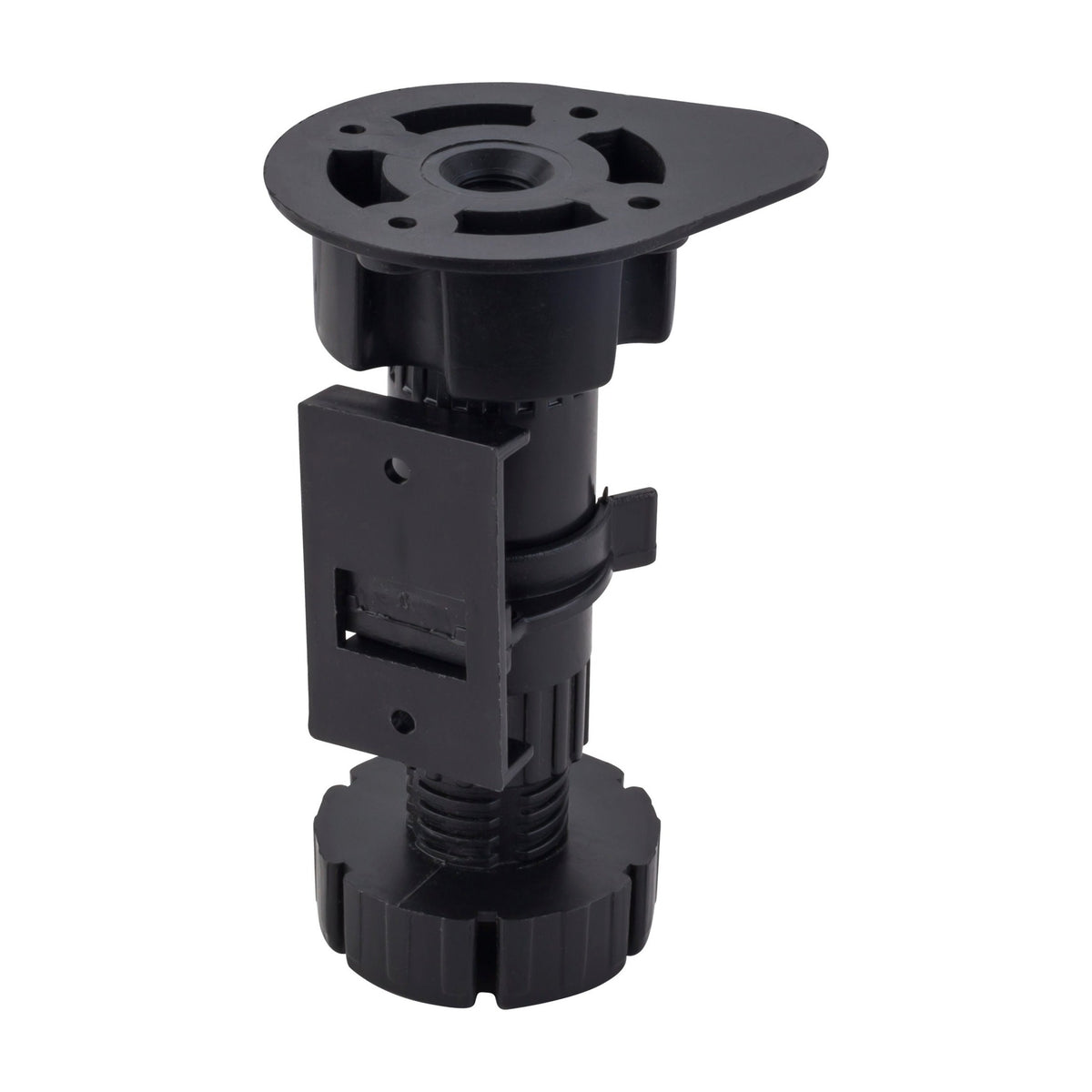 Plastic Leg Leveler with Toe Kick Bracket, Black
