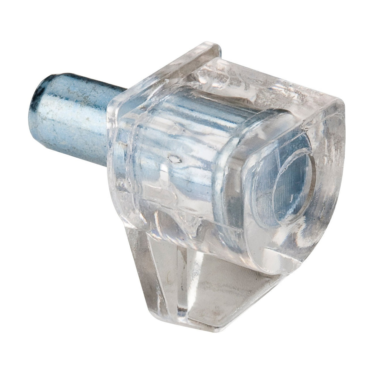 Plastic Shelf Support with 5 mm Steel Pin, Clear, Box of 100 (Full Carton)