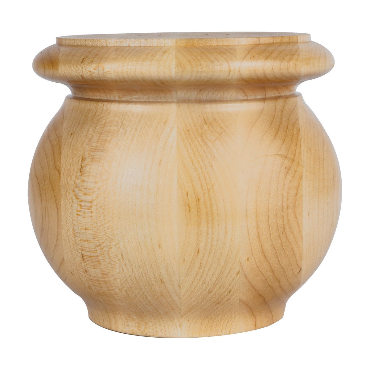 Pot Belly Wood Bun Foot, 5" Round x 4-1/2"